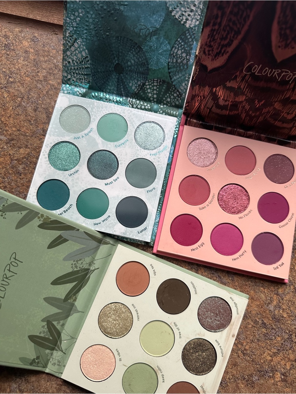 Colourpop eyeshadow palette trio like new